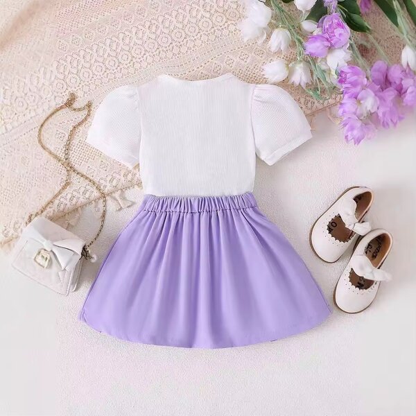 Robe fille Lilas avec Noeud