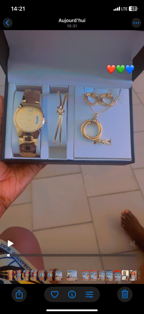 Coffret Montre et Bijoux Doré