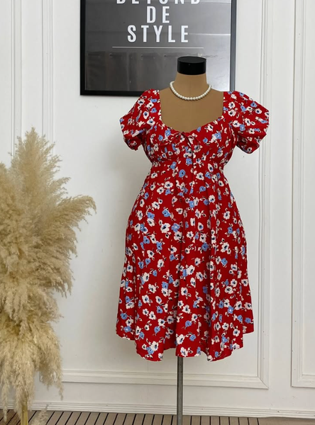 . FLORAL MILKMAID LOOSE DRESS.