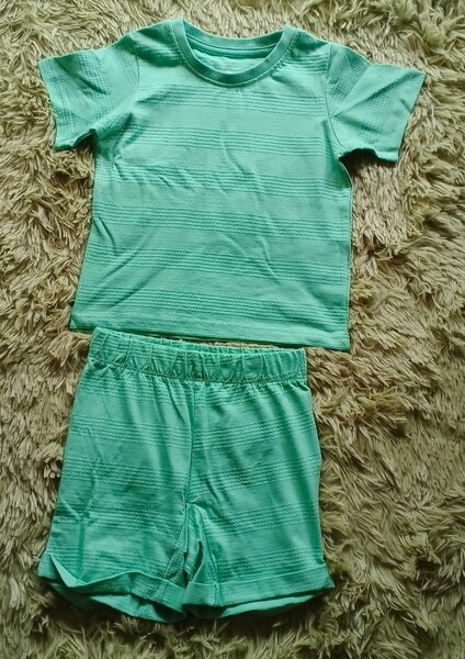Ensemble enfant vert rayé