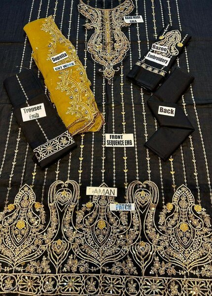 Lady's 3pc Lawn Unstich Suit Video Available