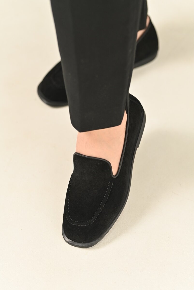 Лоферы из натуральной замши и кожи