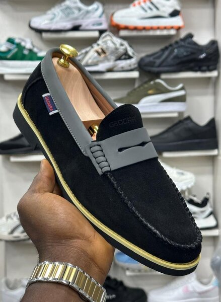 Mocassins en cuir & daim Homme