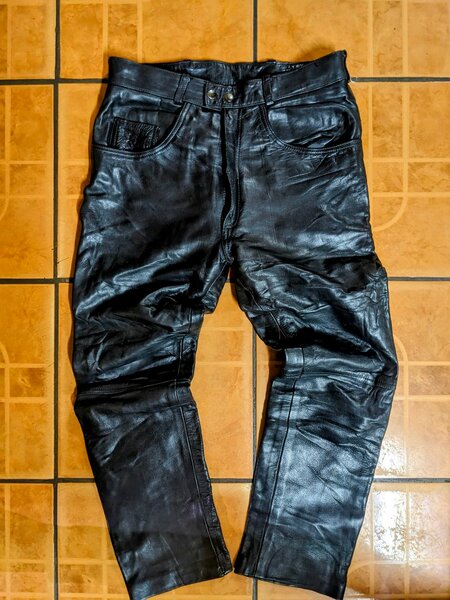 Pure heavy leather trousers