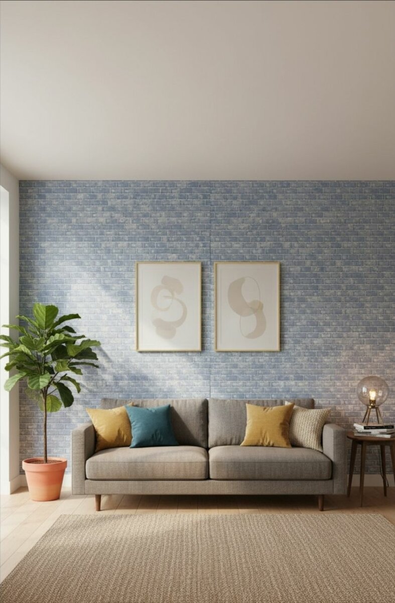 Papier peint bleu texturé moderne