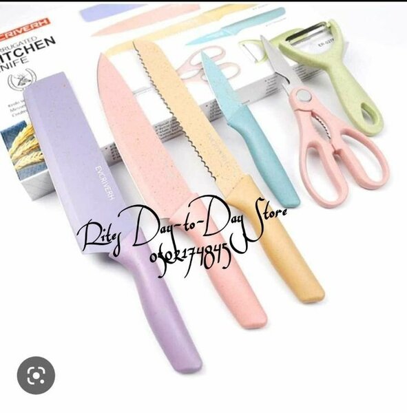 6 pieces colourful knife set