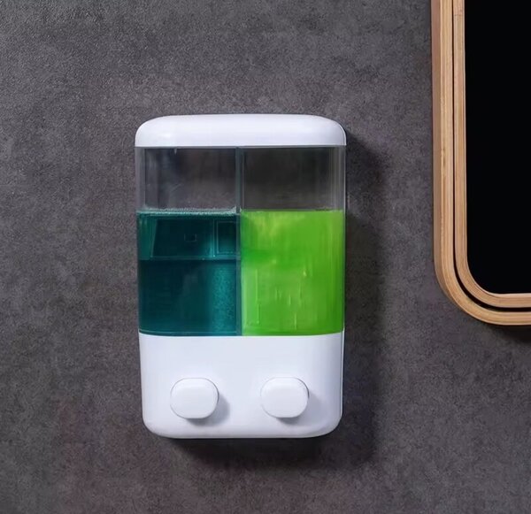 Distributeur de savon mural double