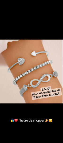 Ensemble de bracelet argenté