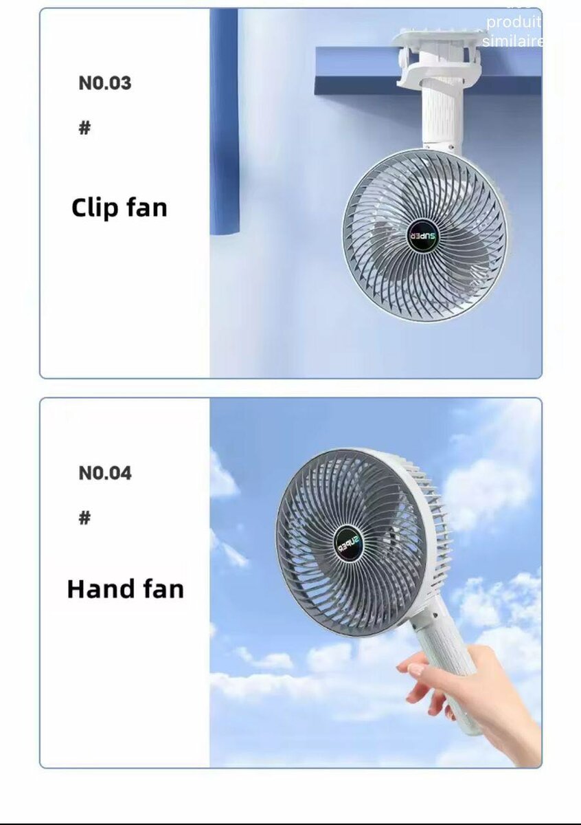 Ventilateur portable clip