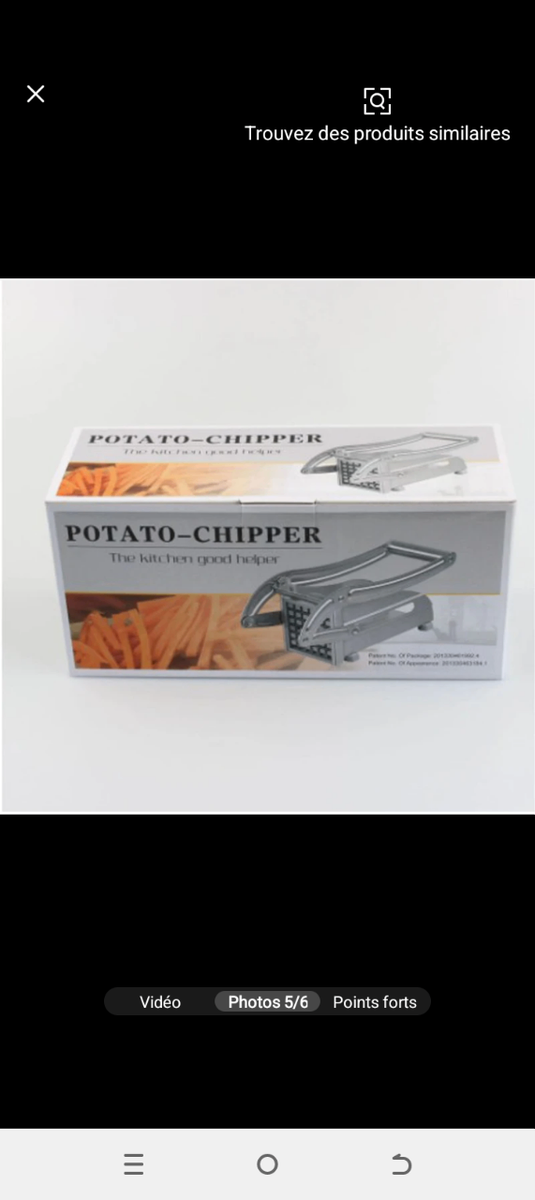 Coupe-Frites Acier Inoxydable