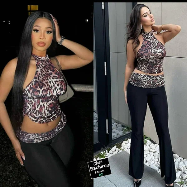 Top à imprimé léopard tendance