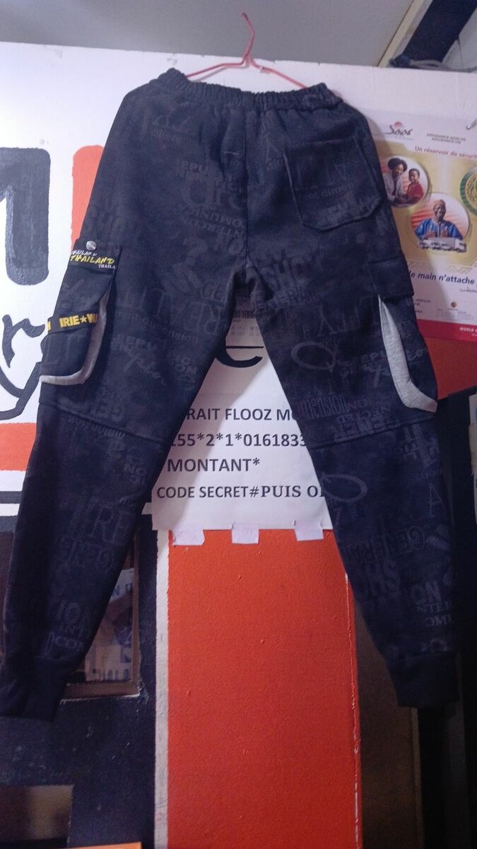 Pantalon cargo homme noir