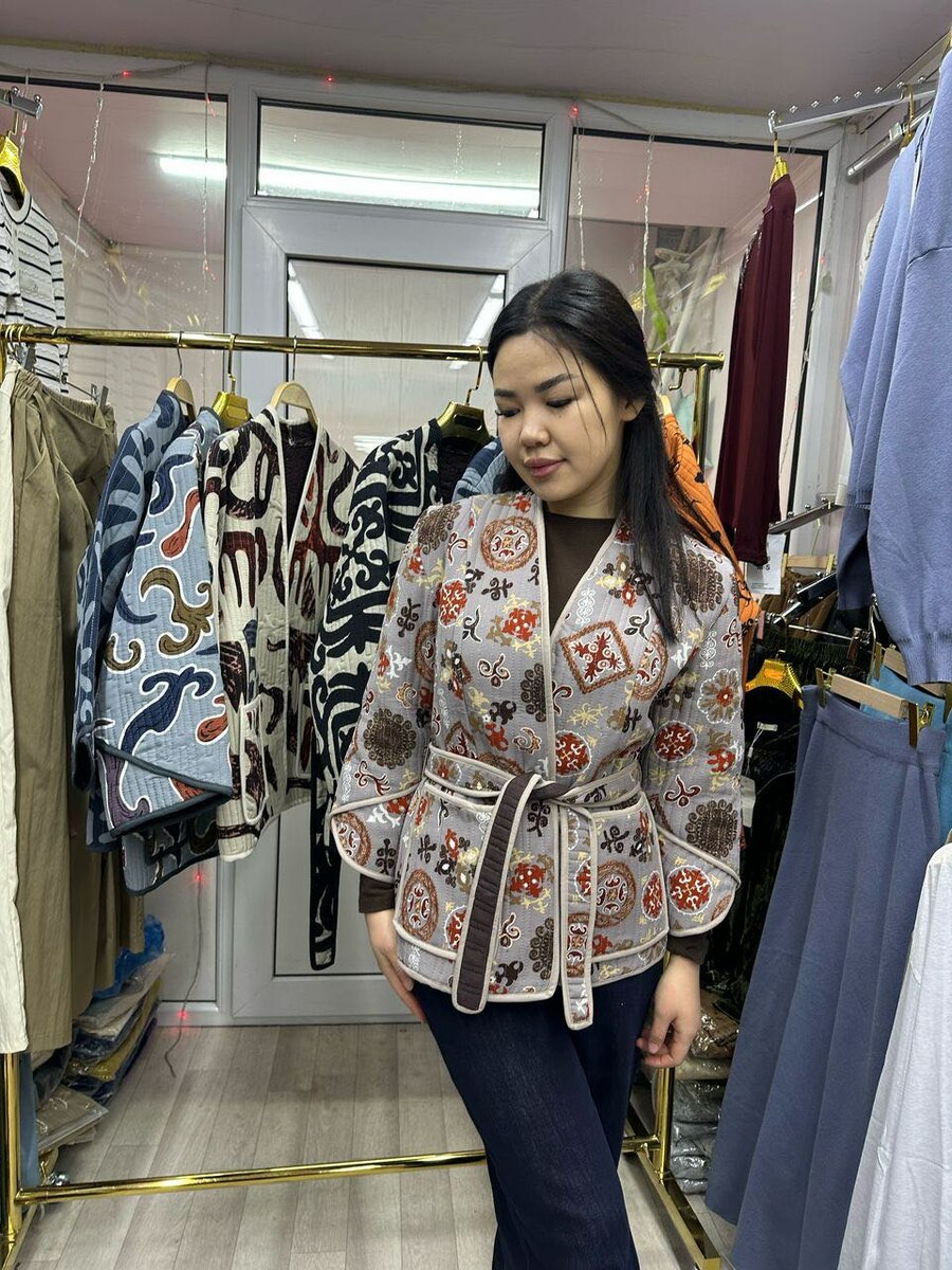 Тот самый *КИМОНО* Этно куртка  внутри хлопок  стеганы