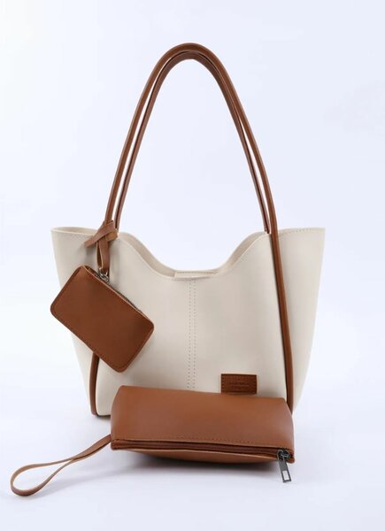 Elegant Leather Tote Bag Set