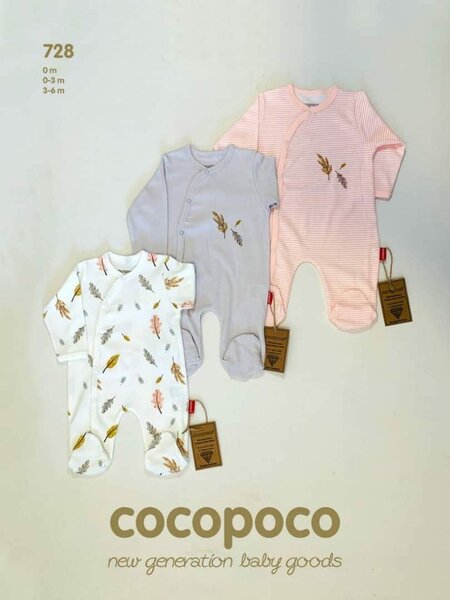 les 3 grenouillères 0-6 mois