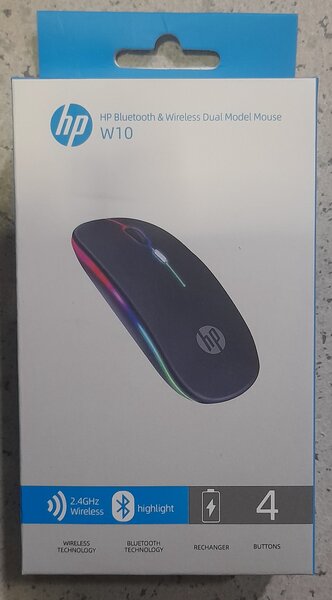 HP W10 Wireless,Bluetooth and Rechargeable Mouse