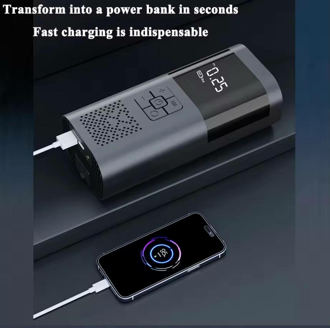 Emergency Car Jump starter with tyre inflator