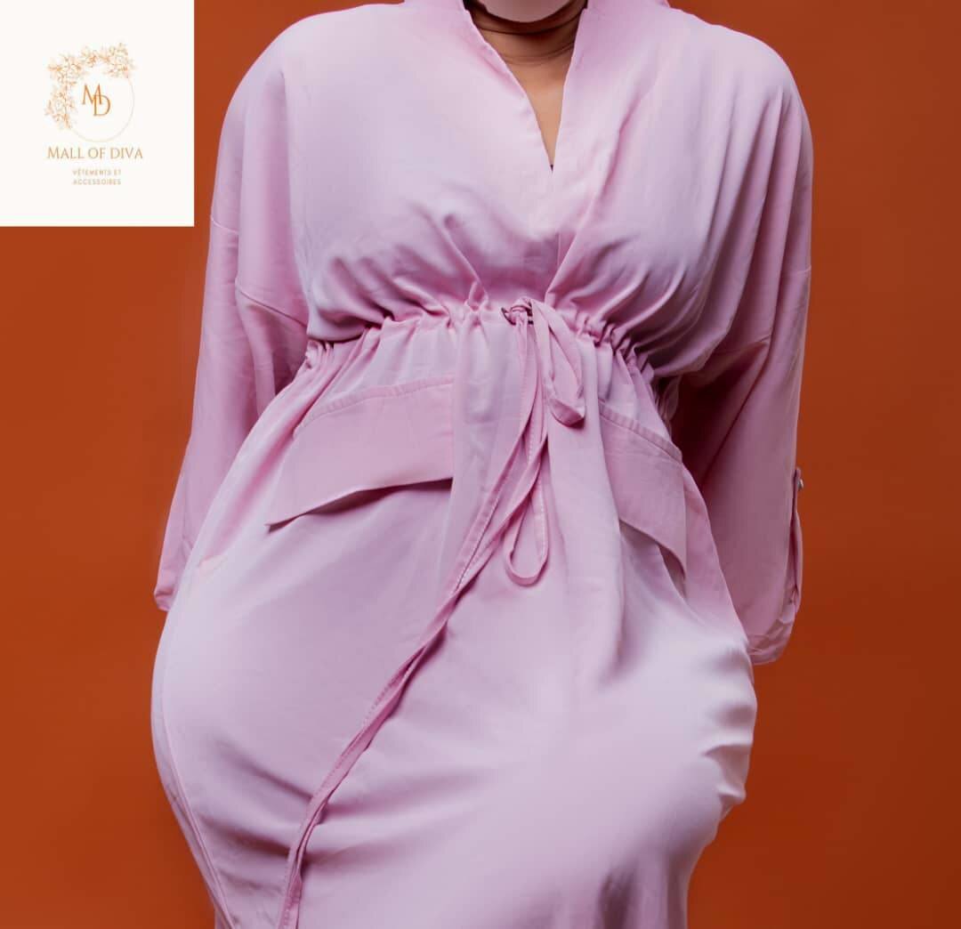 Robe Kaftan Rose Élégante