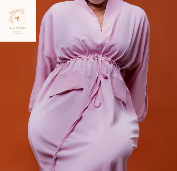 Robe Kaftan Rose Élégante