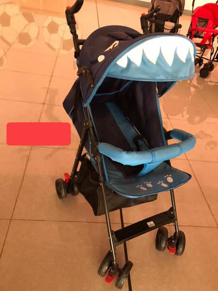 The stroller is a folding cane