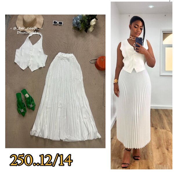 Pleated 2 piece outfit