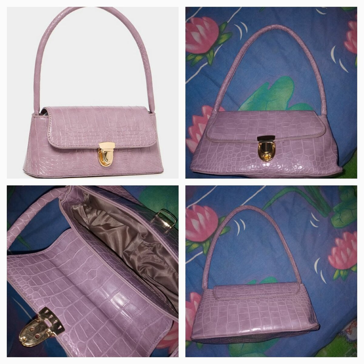 Sac à main en cuir lilas