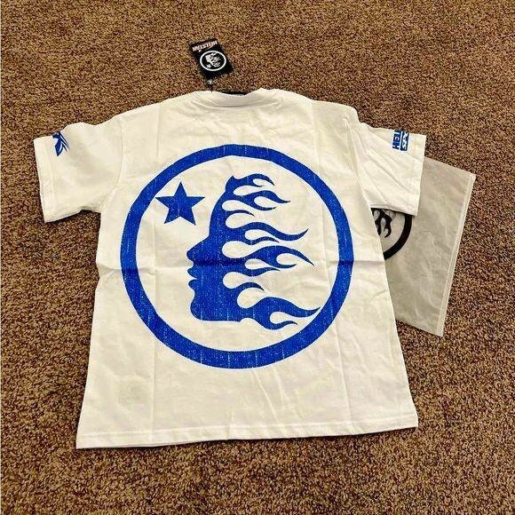 T-shirt graphique blanc bleu