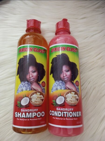 African Class Dandruff hair shampoo and conditioner.