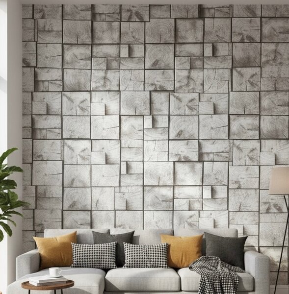 Panneau mural en bois 3D