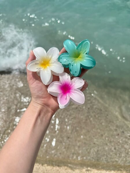 Plumeria flower claw clip