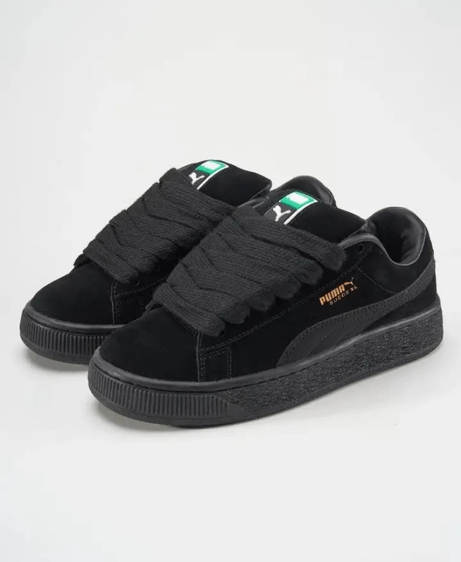 Baskets noires en daim pour homme