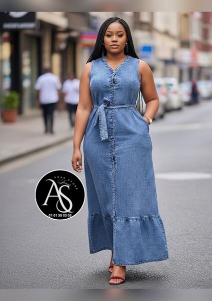 Robe longue en jean élégante