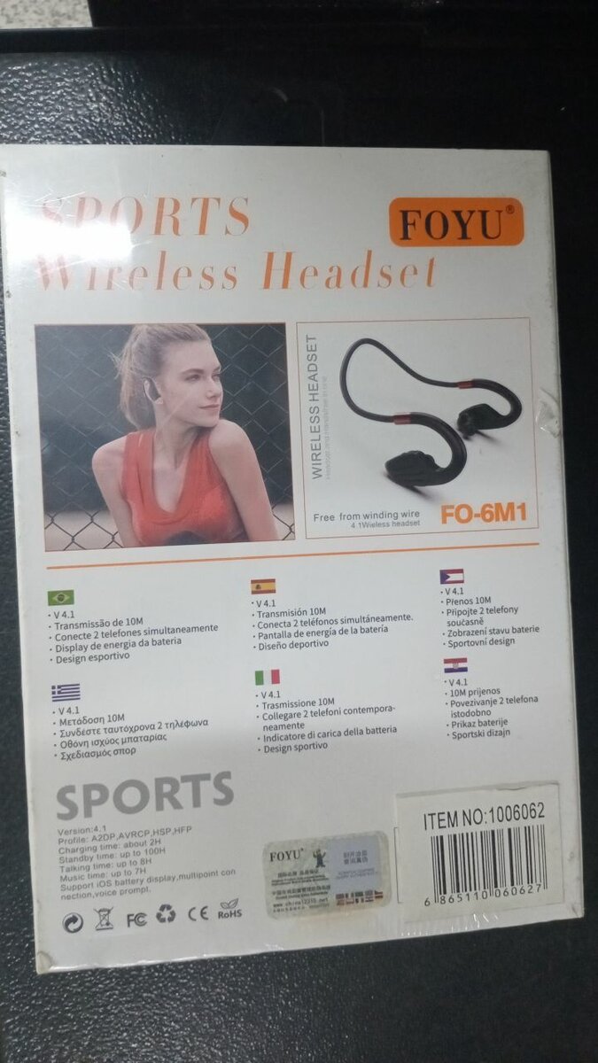 FOYU Écouteurs Sport Bluetooth