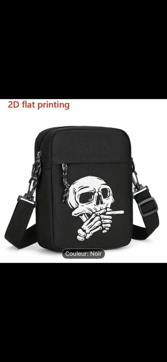 Sac bandoulière tête de mort