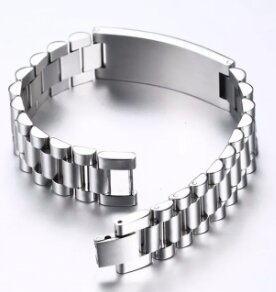 Goldan/silver Titanium Steel Men's racelet Watch Link Bracelet