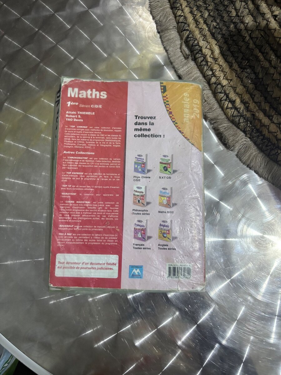 Manuel de Maths 1ère CDE