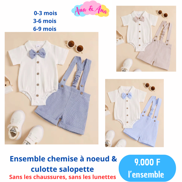 Ensemble bébé chemise et salopette