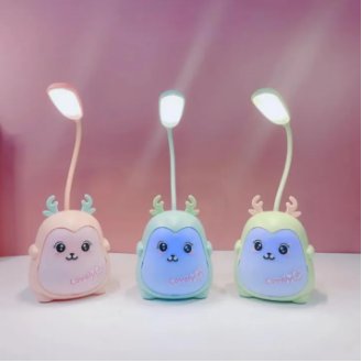Antler Rabbit Study Lamps Flexible Gooseneck Desktop USB Light Rechargeable Night Lamp Kid Girl Gifts