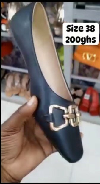 Black ballet flats with buckle