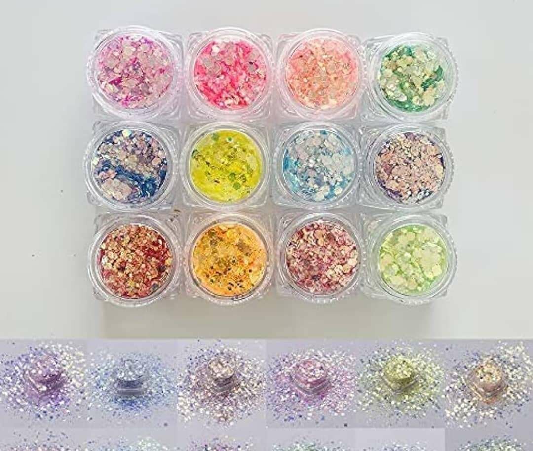 Paillettes multicolores pour ongles