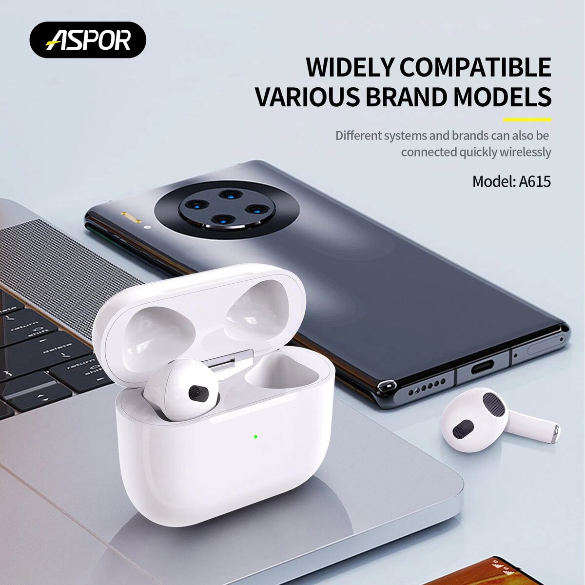 Écouteurs sans fil Aspor A615