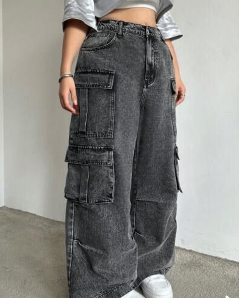 Jean cargo ample pour femme