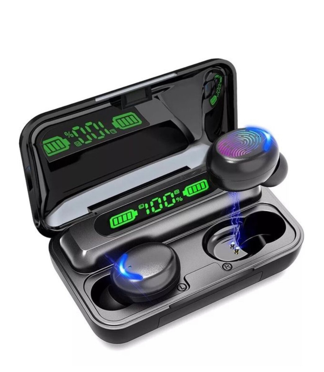 Bluetooth earbuds with PowerBank F9 Black