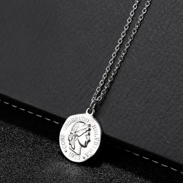 Silver coin Necklace