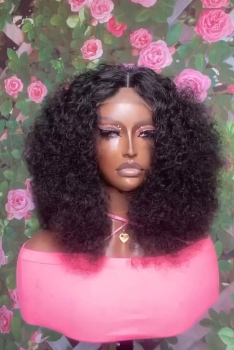 Bouncy wet curls double drawn full 100% human hair