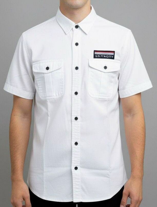 Chemise militaire homme à manches courtes