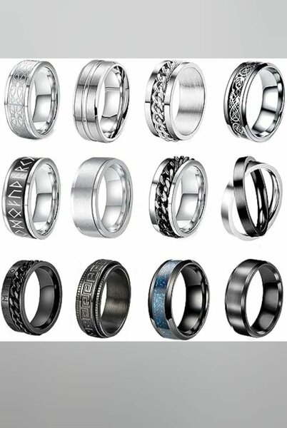 Bagues Tendance Acier Inoxydable