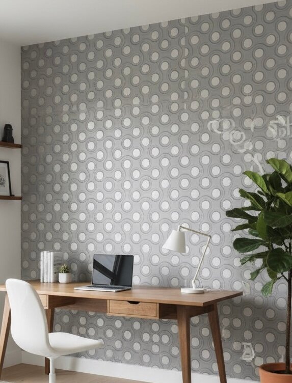 Papier Peint Moderne à Motifs Ronds