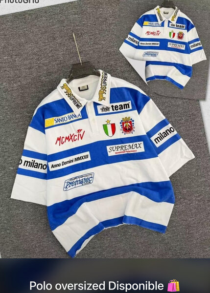 Polo oversize à rayures colorées