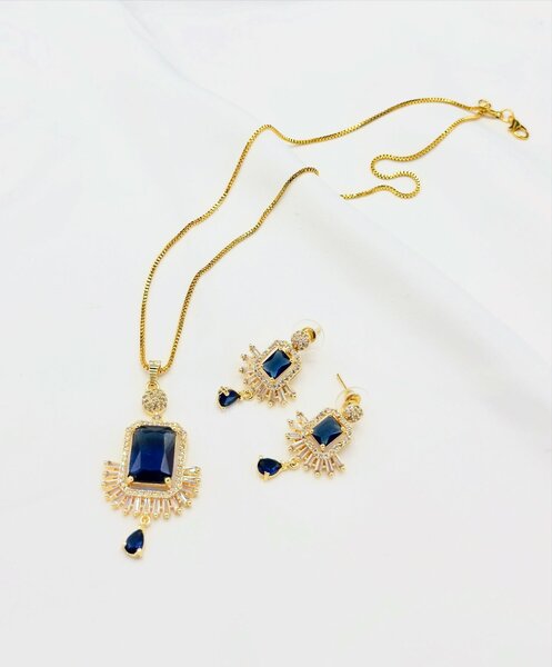 American Diamond 1 karat Pendant set